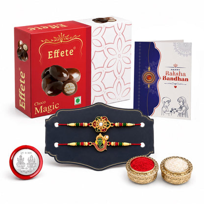 Rakhi for Brother with Chocolate Magic 32gm - Rakshabandhan Gift Set, Pack of 6