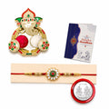 Flower Multicolor Rakhi for Brother & Bhaiya with Shri Ganesh Pooja | Pack of 5