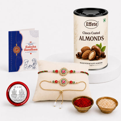 Rakhi for Brother with Chocolate 96gm - Raksha Bandhan Gift Set, Pack of 5