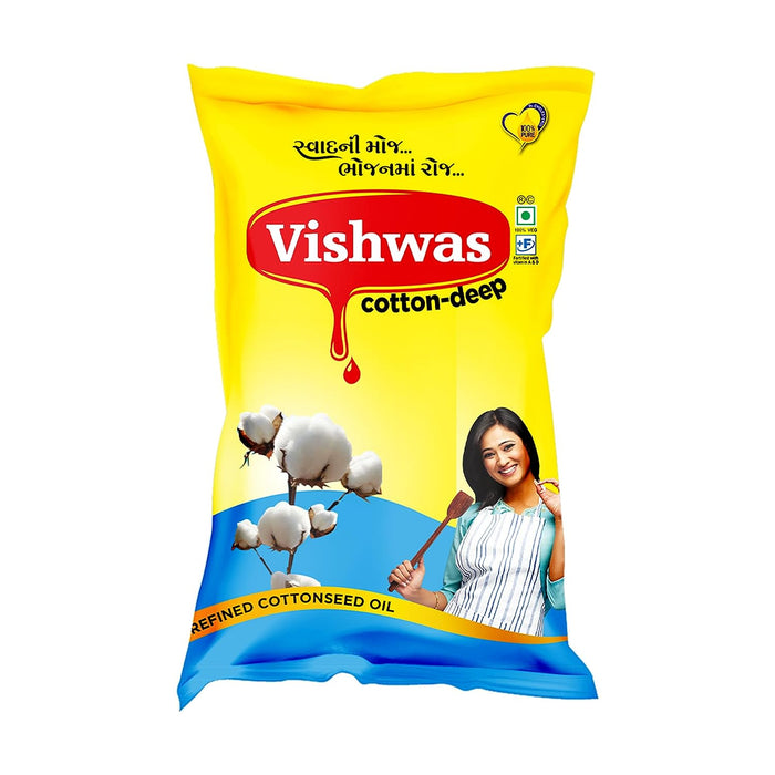 5991A Vishwas Cottonseed Oil for Cooking | Refined Cotton Seed Oil 100% Pure & Healthy | Delicious & Tasty Cooking Oil | Cottonseed Cooking Oil