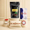 Bro Rakhi for Brother with Choco Magic Standy Pouch, Roli Tikka & Card, Pack of 5