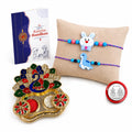 Dinosaur, Bunny Multicolor Rakhi for Brother & Bhaiya with Peacock | Pack of 6