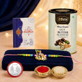 Krishna Rakhi for Brother with Butter Scotch 96gm, Roli Tikka & Card | Pack of 5