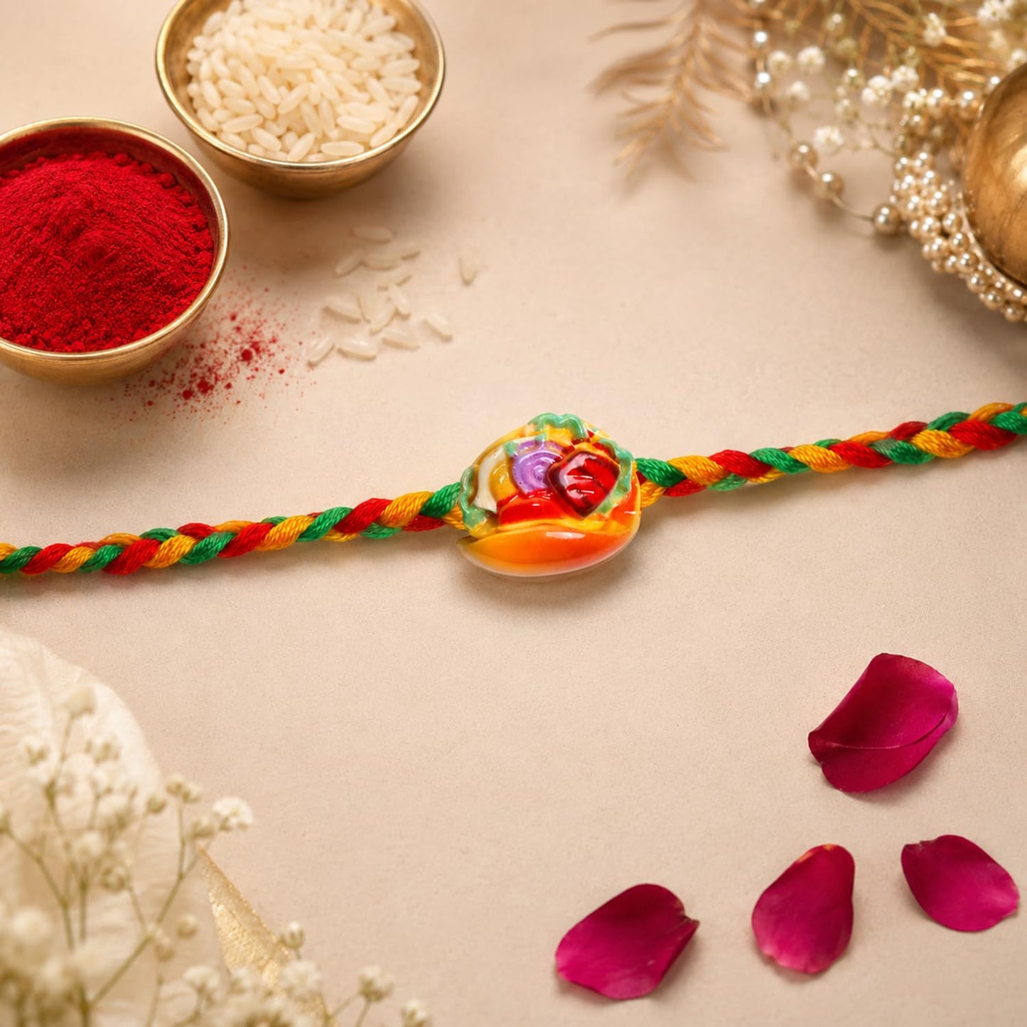 Rakhi for Brother with Biscuit 60gm - Rakshabandhan Gift Set, Pack of 7