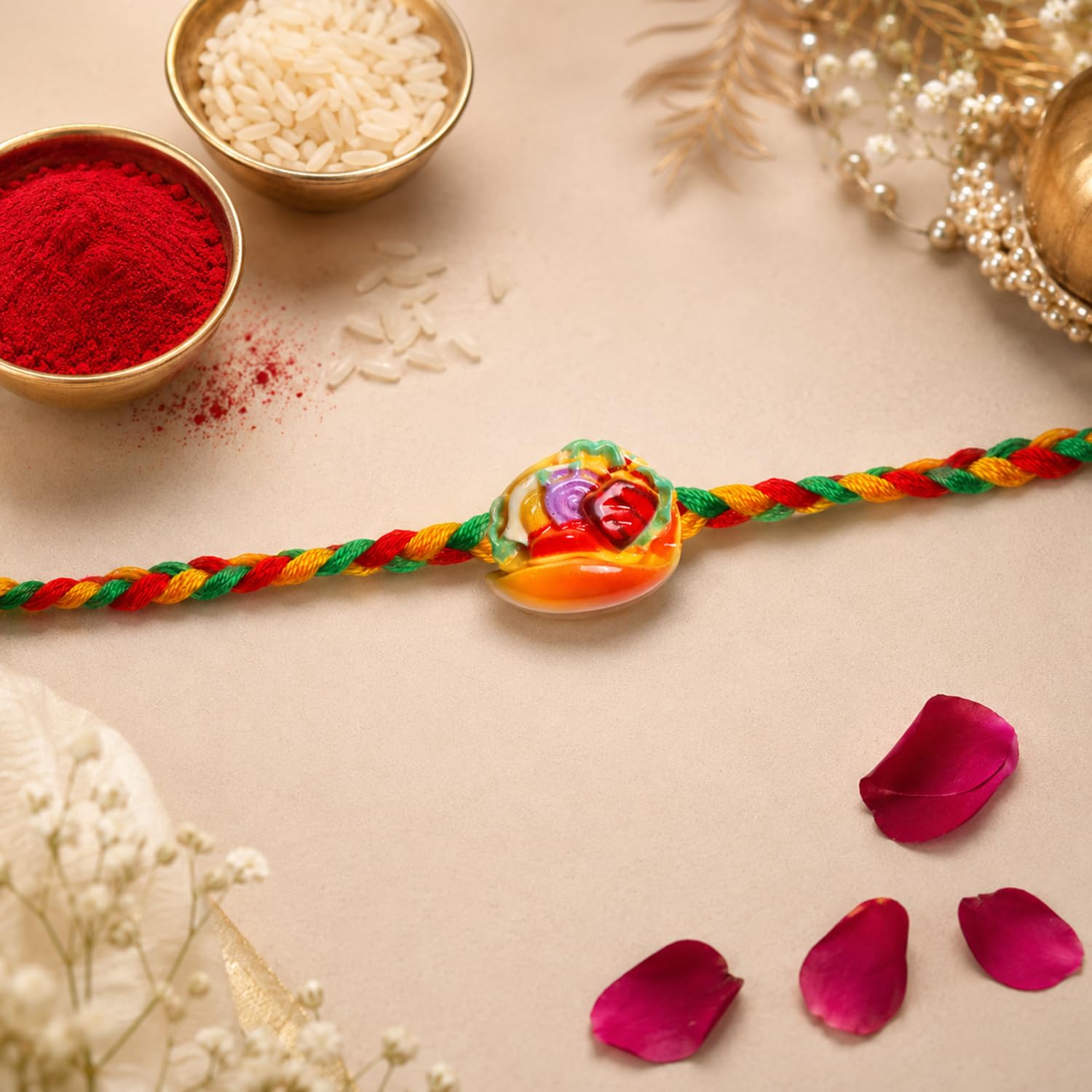 Rakhi for Brother with Biscuit 60gm - Rakshabandhan Gift Set, Pack of 7