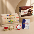 OM Rakhi for Brother with Chocolate 96gm - Raksha Bandhan Gift Set, Pack of 7