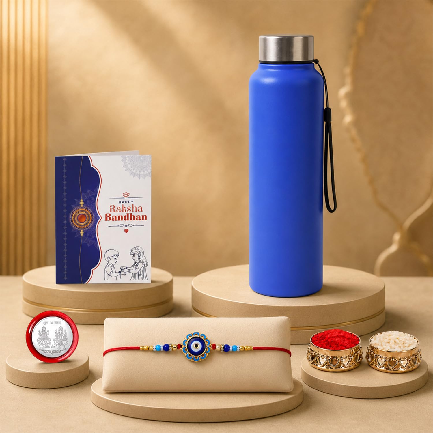 Evil Eye Multicolor Rakhi for Brother & Bhaiya with Stainless Steel | Pack of 5