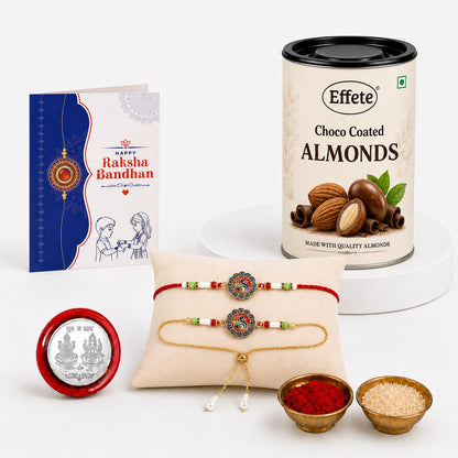 Rakhi for Brother with Chocolate 96gm - Rakshabandhan Gift Set, Pack of 5