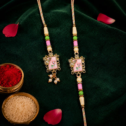 Rakhi for Brother with Art Pooja Thali - Rakshabandhan Gift Set, Pack of 7