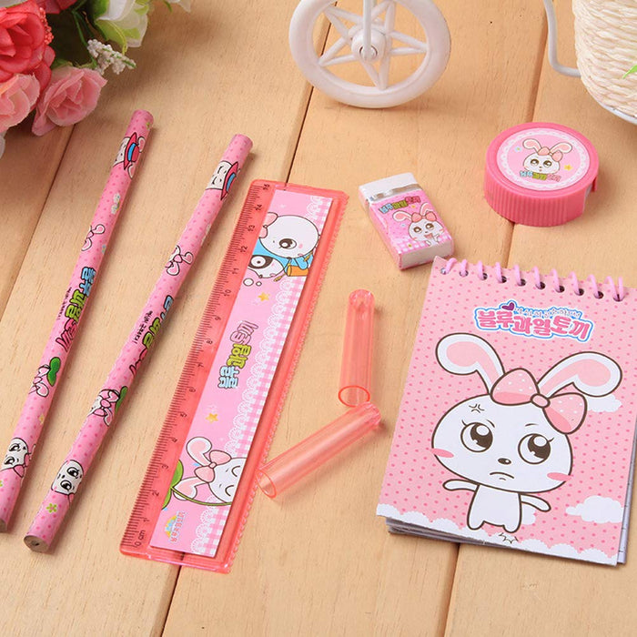 8 in1 Mix Stationery Gift Set for Kids, Stationary Set Including Pencil Ruler Rubber Pencil Sharpener, Pencil Cover, School, Office Product Gift
