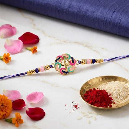 Rakhi for Brother – Raksha Bandhan Gift Combo with Trishul Design Rakhi, Ganesh