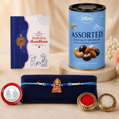 Khatu Shyam Rakhi for Brother with Choco Dryfruits 96gm, Coin & Card, Pack of 5