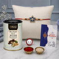 Floral Rakhi for Brother with Chocolate 96gm - Raksha Bandhan Gift Set, Pack of 5