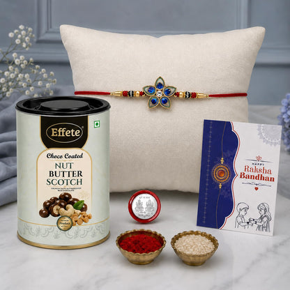 Floral Rakhi for Brother with Chocolate 96gm - Raksha Bandhan Gift Set, Pack of 5