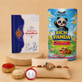 Rakhi Gift Combo – Multicolor Rakhi & Strawberry Sweets