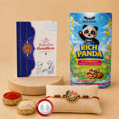 Multicolor Rakhi – Strawberry Cream Filled Raksha Bandhan Gift Combo (Pack of 5)