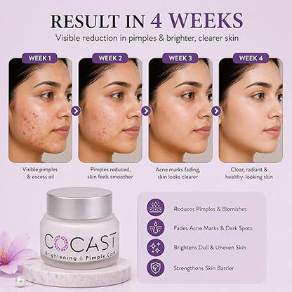 COCAST Brightening & Pimple Care Cream for Daily Face Skin Care (30Gm)