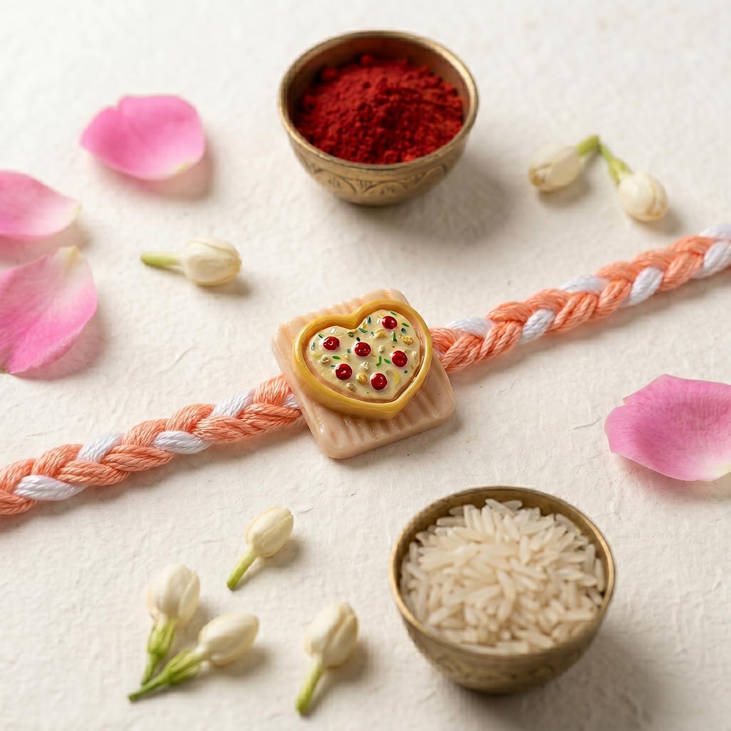 Rakhi for Brother with Cream Biscuit 60gm - Rakshabandhan Gift Set, Pack of 7