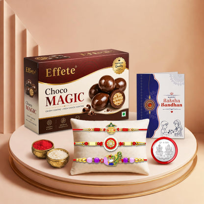 Rakhi for Brother with Chocolate Magic 96gm - Raksha Bandhan Gift Set, Pack of 7