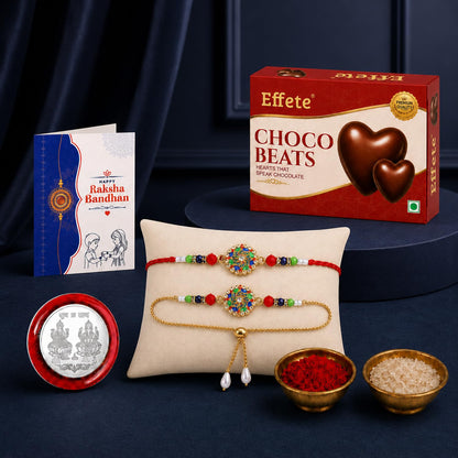 Rakhi for Brother with Chocolate Beats 32gm - Raksha Bandhan Gift Set, Pack of 5