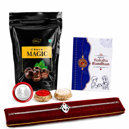 Ganu Ji Bracelet Rakhi for Brother with Choco Magic Pouch, Coin & Card, Pack of 5