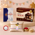 Kids Rakhi for Brother with Chocolate Magic 96gm, Roli Tikka & Card, Pack of 6