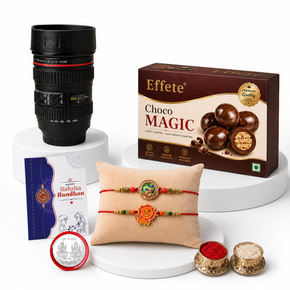 Rakhi for Brother with Chocolate & Coffee Mug - Rakshabandhan Gift Set, Pack of 7