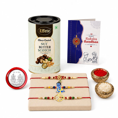 Rakhi for Brother & Bhaiya with Chocolate 96gm - Raksha Bandhan Gift, Pack of 7