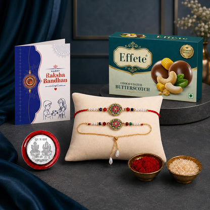 Rakhi for Brother with Butter Scotch 32gm - Raksha Bandhan Gift, Pack of 5
