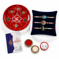 Designer Multicolor Rainbow, Kids & Krishna Rakhi Combo for Brother | Pack of 7