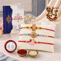 Ganesh Idol Rakhi – Silver Coin Roli Chawal Gift Combo for Brother