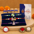 Jagannath Rakhi Combo with Tealight Candles 4pcs Gift Set