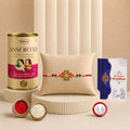 Flower Rakhi for Brother with Emperor Chocolate, Roli Tikka & Card, Pack of 5