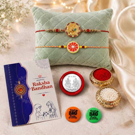 Evil Eye,Fruit Charm Multicolor Rakhi & Multicolour Decorative | Pack of 7