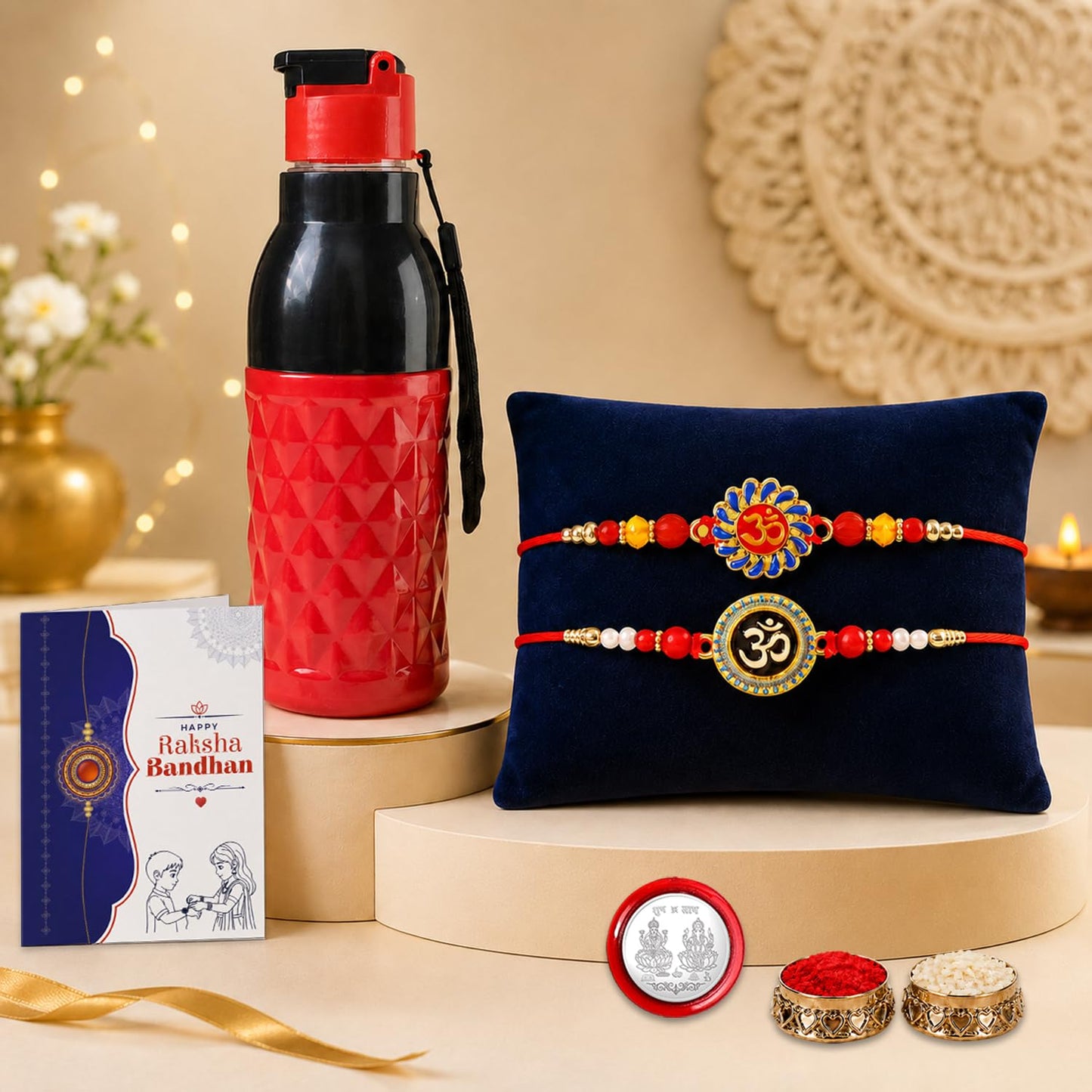 Designer Elegant Multicolor OM Rakhi Combo for Brother Bhaiya Bhai | Pack of 6