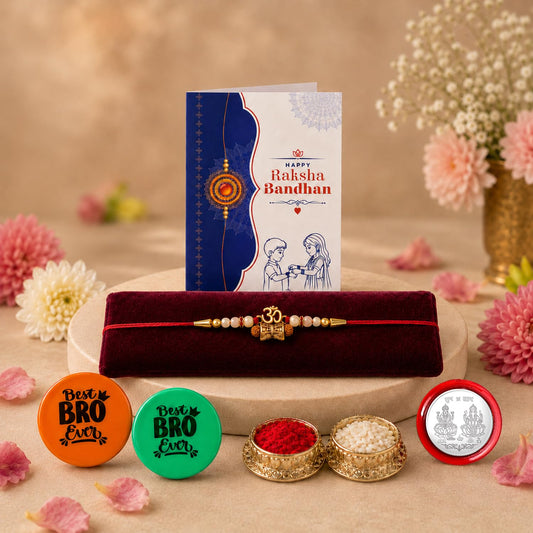 OM Damru Multicolor Rakhi for Brother & Bhaiya with Decorative | Pack of 5