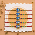 Designer Elegant Rakhi for Brother with Roli Tikka & Card, Pack of 5 | Stylish