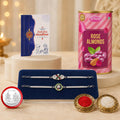 Silver Color Rakhi for Brother with Rose Almond 96gm, Coin & Card, Pack of 6