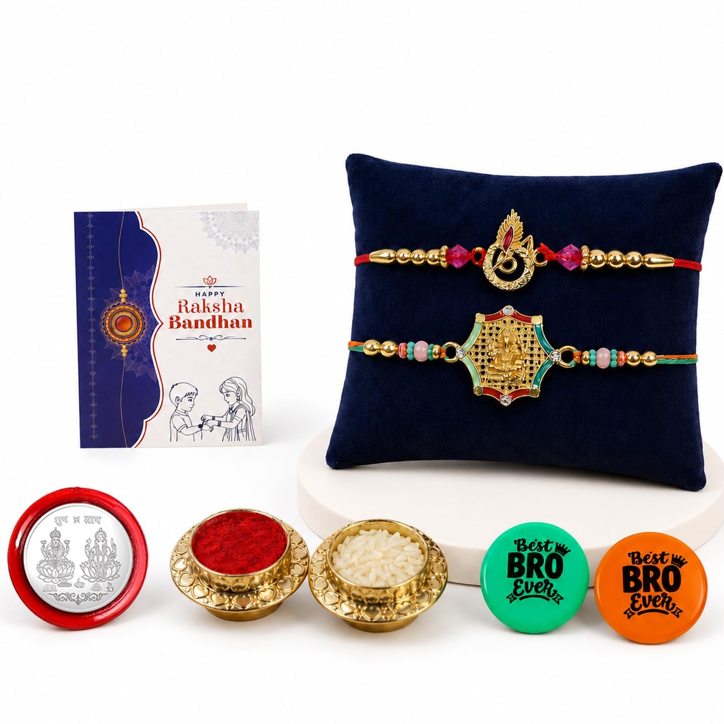Golden Feather, Deity Multicolor Rakhi for Brother & Bhaiya | Pack of 6