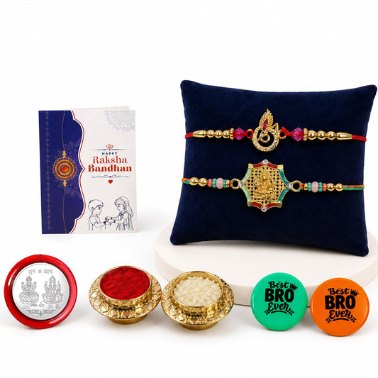 Golden Feather, Deity Multicolor Rakhi for Brother & Bhaiya | Pack of 6