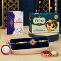 Evil Eye Rakhi for Brother with Butter Scotch 32gm, Roli Tikka & Card | Pack of 5