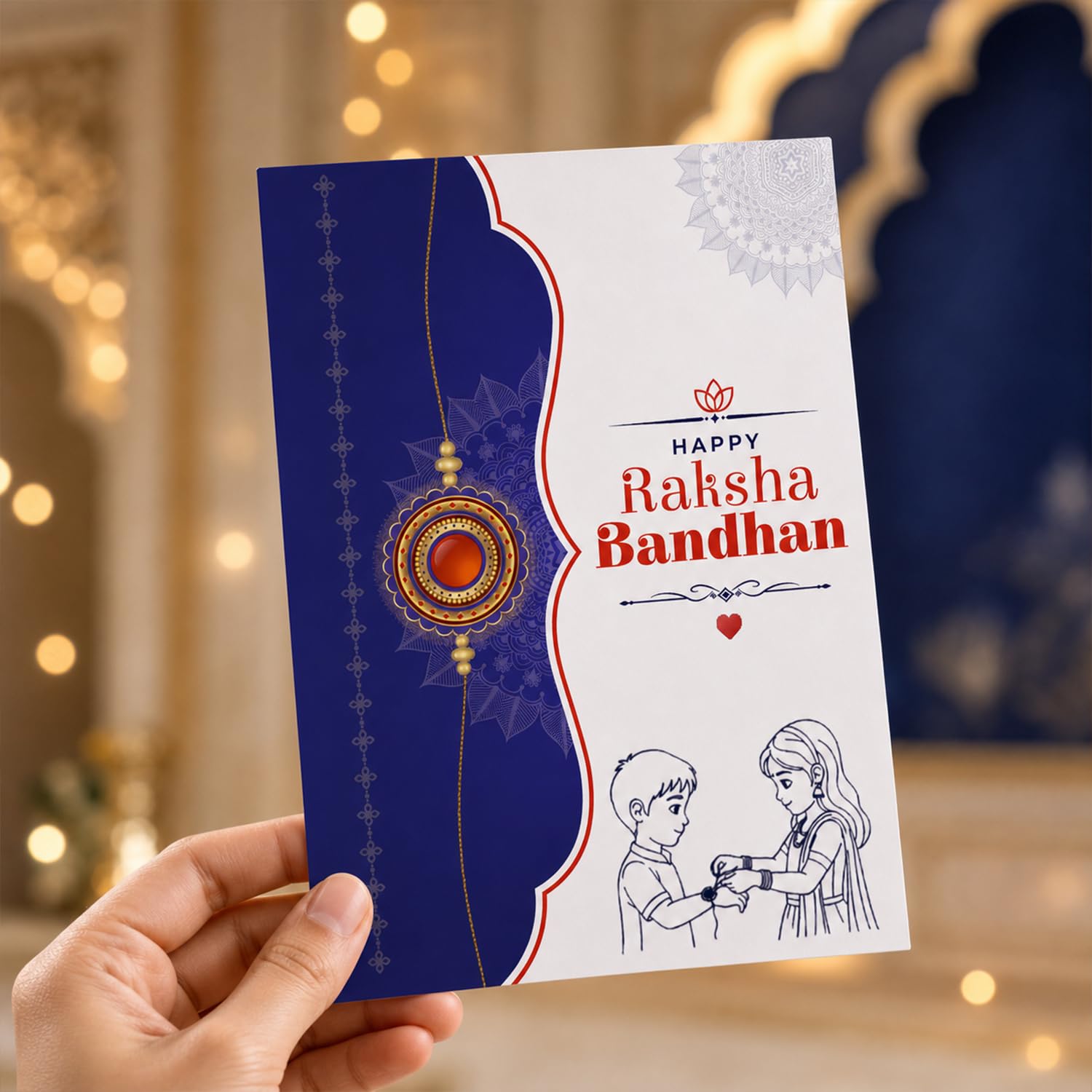 OM Rakhi for Brother with Chocolate 96gm - Raksha Bandhan Gift Set, Pack of 7