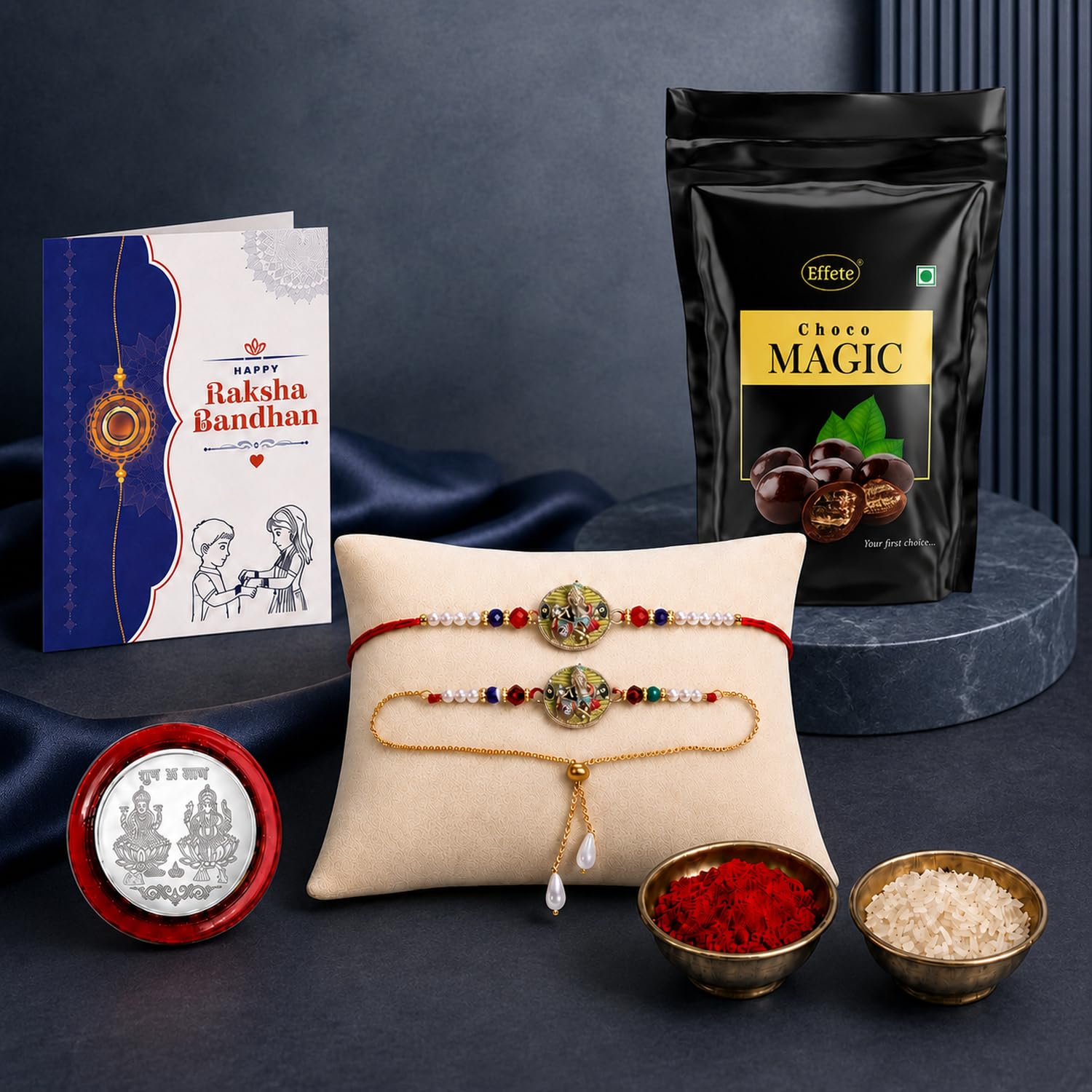 Rakhi for Brother with Chocolate Magic - Raksha Bandhan Gift Set, Pack of 5