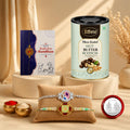 Evil Eye Rakhi for Brother with Butter Scotch 96gm, Roli Tikka & Card - Pack of 6