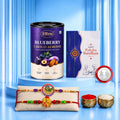 Peacock Rakhi for Brother with Blueberry Almond 96gm, Coin & Card, Pack of 6