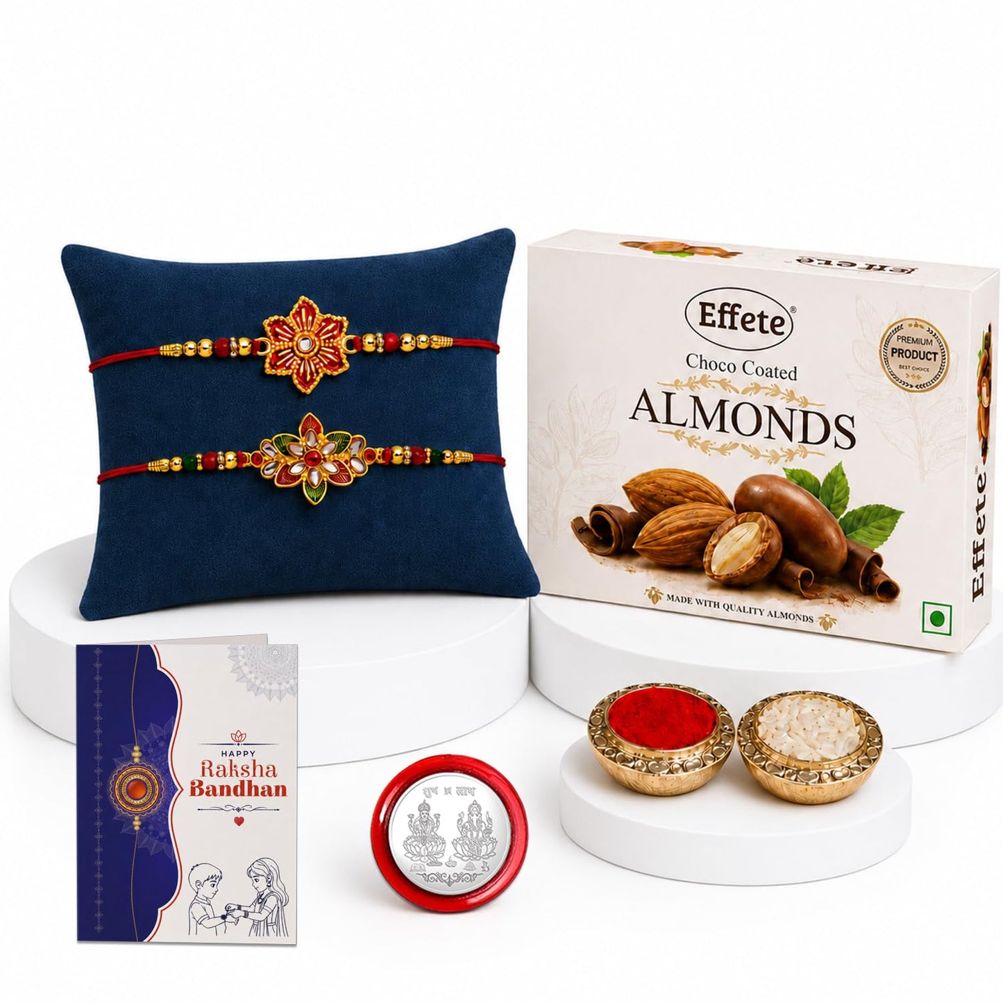 Flower Rakhi for Brother with Chocolate 32gm - Rakshabandhan Gift Set, Pack of 6
