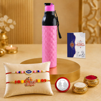 Designer Multicolor Evil Eye & Shri Ram Rakhi Combo for Brother | Pack of 6