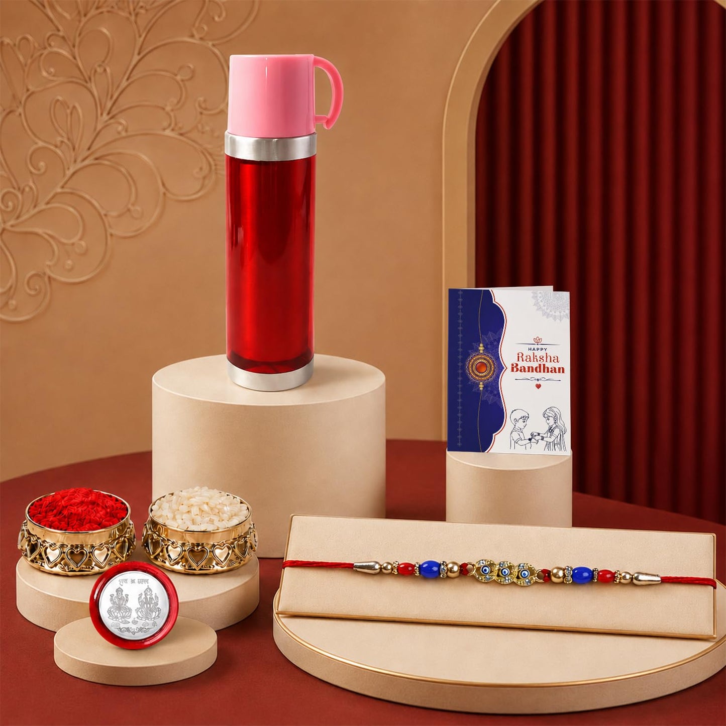 Designer Elegant Multicolor Diamond & Stone Rakhi Combo for Bhaiya | Pack of 5
