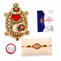 Oval Multicolor Rakhi for Brother & Bhaiya with Turtle shape Pooja | Pack of 5