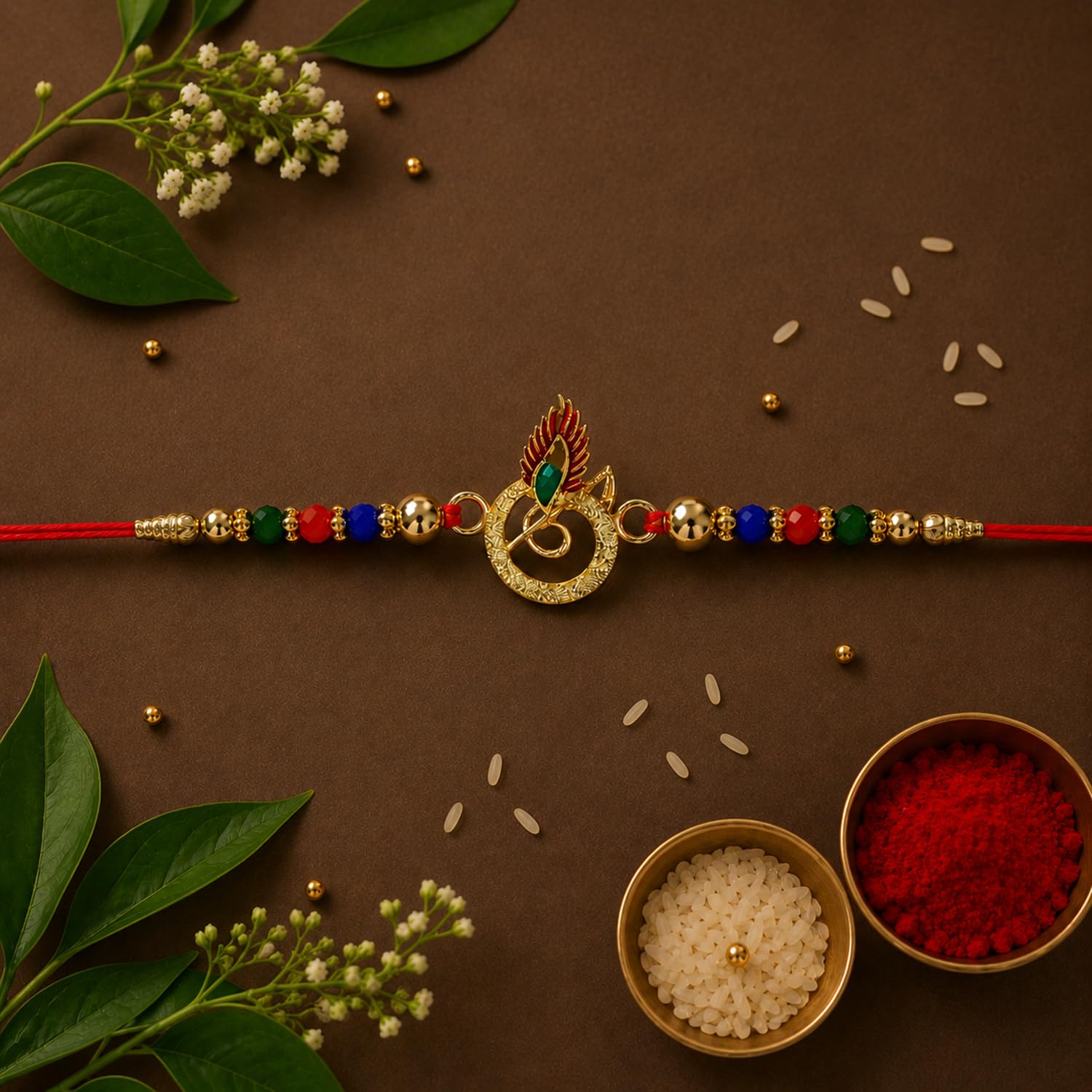Evil Eye Rakhi for Brother with Choco Magic 96gm, Roli Tikka & Card - Pack of 6